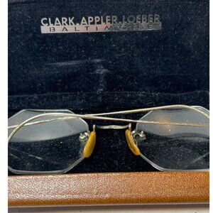 Clark Appler Loeber Rimless Women's Gold Eyeglasses Vintage Case